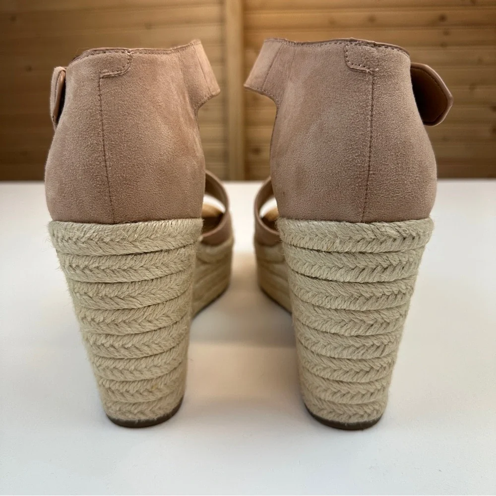 Nine West Adell Espadrille Blush Wedge Sandal Size 10 - Picture 6 of 12